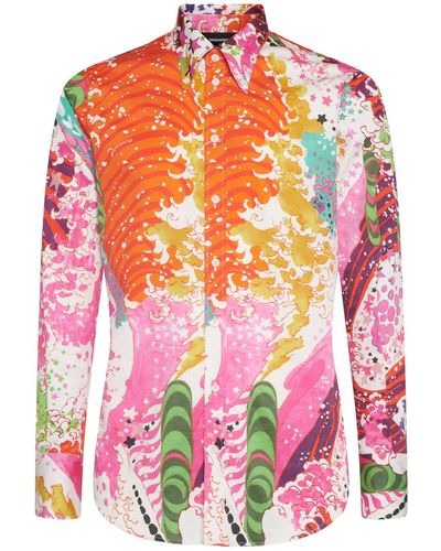DSquared² Printed Stretch Cotton Shirt - Pink