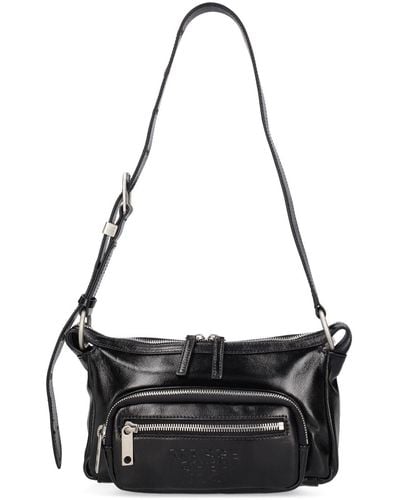 Marge Sherwood Mini Outpocket Glossy Leather Hobo Bag - Black