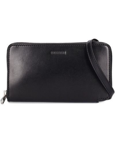 Lemaire Continental Leather Wallet Bag - Black