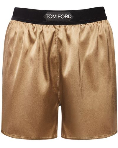 Tom Ford Logo Satin Shorts - Multicolor