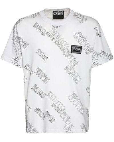 Versace Jeans Couture コットンジャージーtシャツ - ホワイト