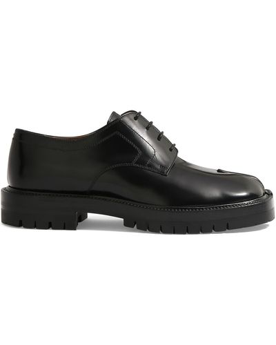 Maison Margiela County Leather Lace-Up Tabi Shoes - Black