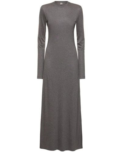 Totême Oversized Tech Jersey Long Dress - Grey