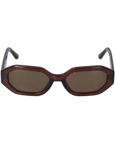 The Attico Irene Squared Acetate Sunglasses - Brown
