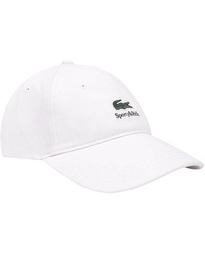 Sporty & Rich Lacoste Serif Cotton Twill Hat - White