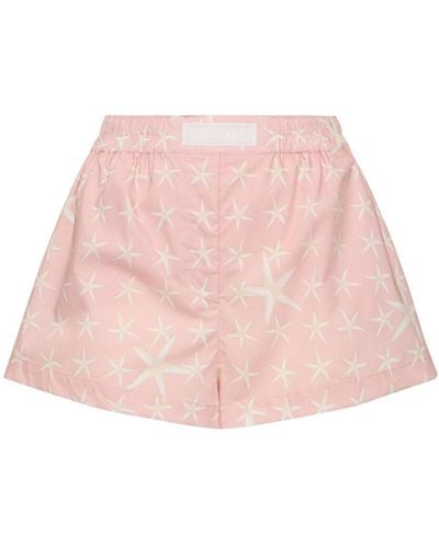 Versace Printed Cotton Shorts - Pink