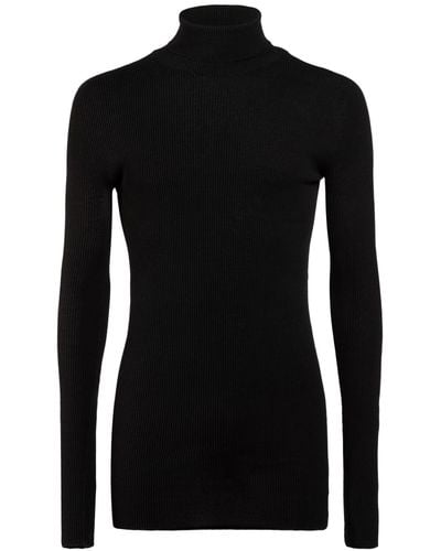 Balenciaga シームレスコットンスリムセーター - ブラック