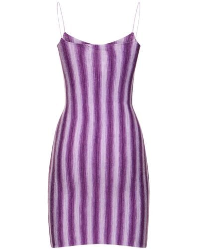 GIMAGUAS Simi Striped Viscose Mini Dress - Purple