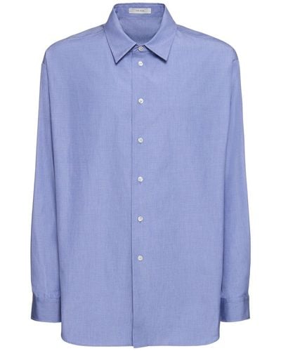 The Row Atticus Cotton Shirt - Blue
