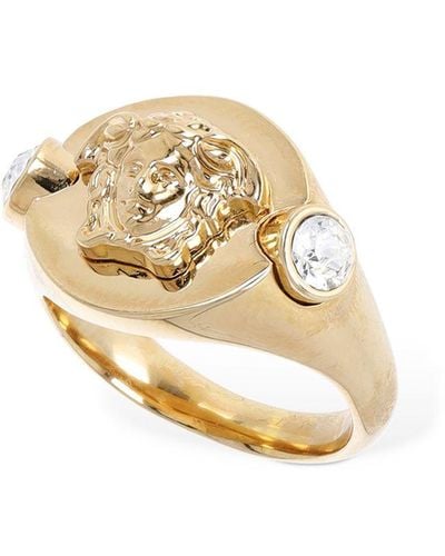 Versace Icon Medusa Crystal Ring - Metallic