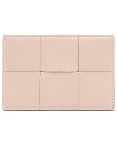 Bottega Veneta Cassette Leather Credit Card Case - Pink