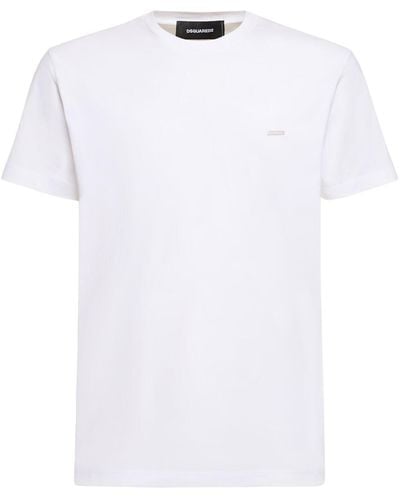 DSquared² T-shirt Aus Baumwolljersey Mit Logo - Weiß