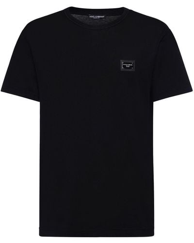 Dolce & Gabbana Camiseta de algodón jersey - Negro