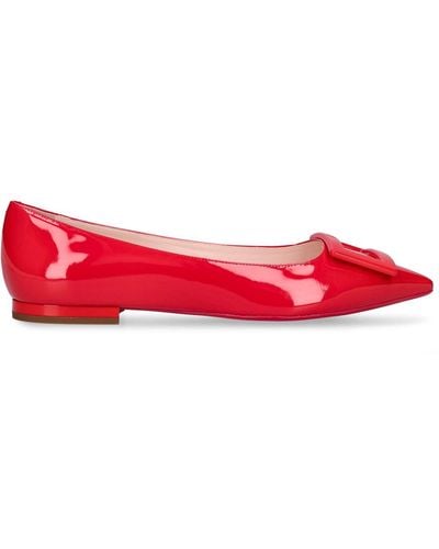 Roger Vivier Lvr Exclusive Gommettine Leather Flats - Red