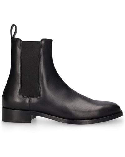 The Row Dallas Leather Boots - Black