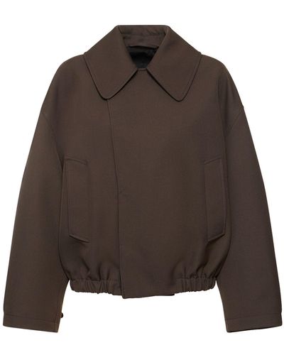 Lemaire Wool Blend Short Trench Jacket - Braun