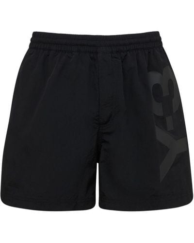 Y-3 Logo Nylon Swim Shorts - Black