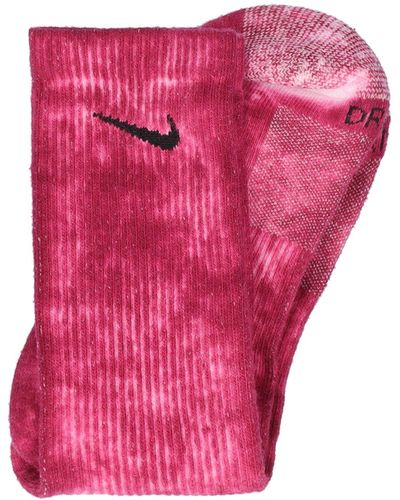 Nike 2 Pack Everyday Tie Dye Crew Socks - Pink