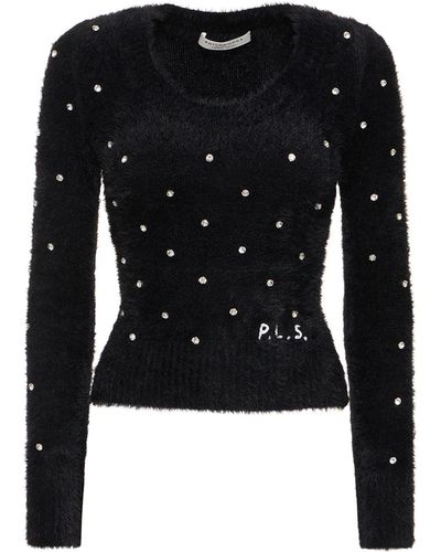 Philosophy Di Lorenzo Serafini Embellished Fuzzy Sweater - Black