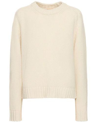 Khaite Mae Cashmere Crewneck Sweater - Natural