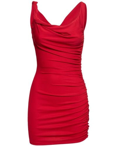 ANDAMANE Providence Stretch Jersey Mini Dress - Red