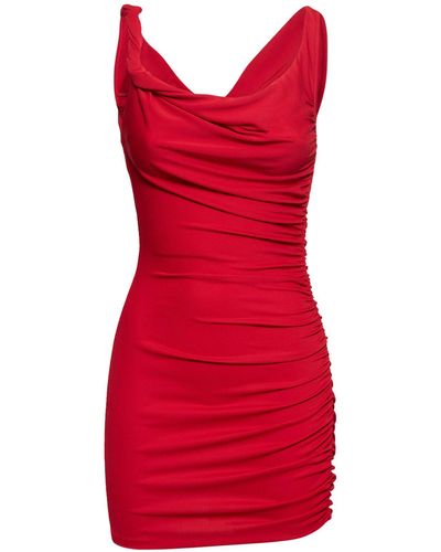 THE ANDAMANE Oleandra ruched mini dress - Purple