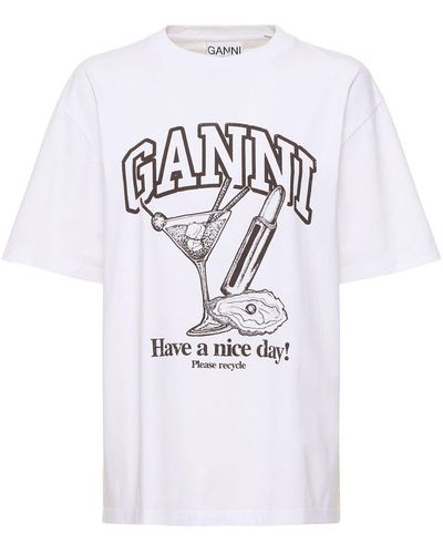 Ganni T-shirt "future Heavy Cocktail" - Weiß