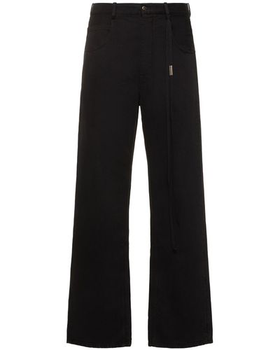 Ann Demeulemeester Pantalon en coton à 5 poches ronald - Noir