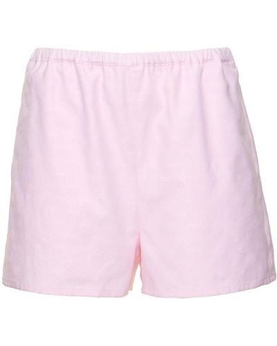 Gucci Gg Supreme Cotton Shorts - Pink