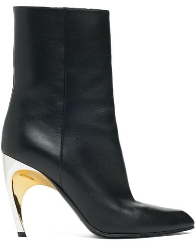 Alexander McQueen 95Mm Armadillo Leather Boots - Black