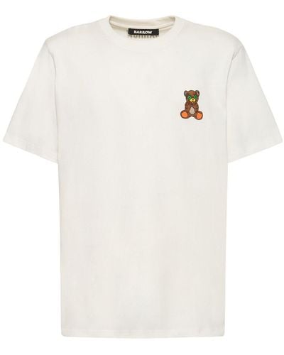 Barrow Bear Printed Cotton T-shirt - White