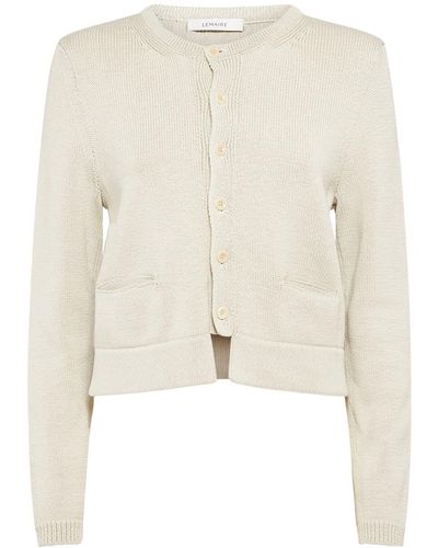 Lemaire Cropped Cotton Cardigan - Natural