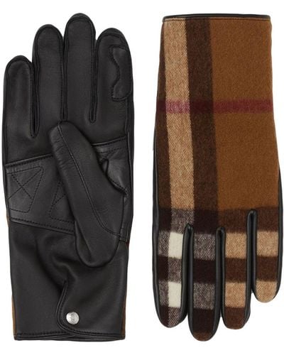 Burberry Gabriel Icon Stripe Wool Gloves - Black