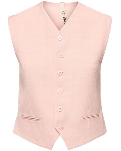 Petar Petrov Silk & Hemp Tailored Vest - Pink