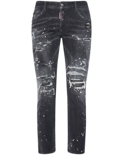 DSquared² Skater Painted Denim Jeans - Gray
