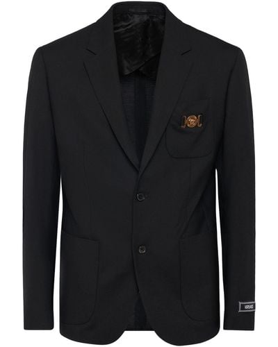 Versace Blazer formale in lana - Nero