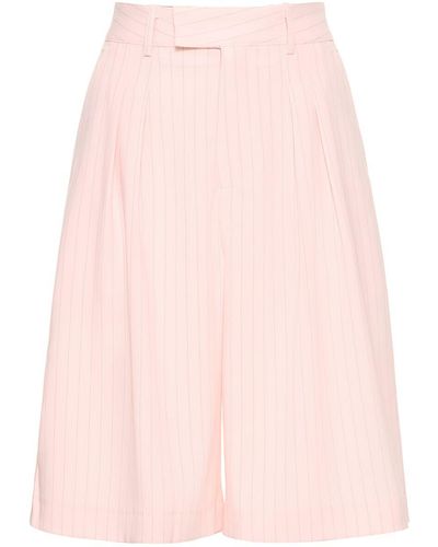 Frankie Shop Vivian Pleated Fluid Bermuda Shorts - Pink