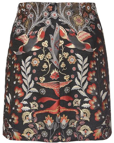 Etro Wool Blend Brocade Mini Skirt - Multicolor