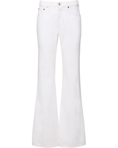 RE/DONE Loose Cotton Blend Flared Jeans - White