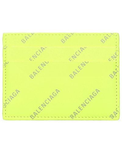 Balenciaga Leather Credit Card Holder - Yellow