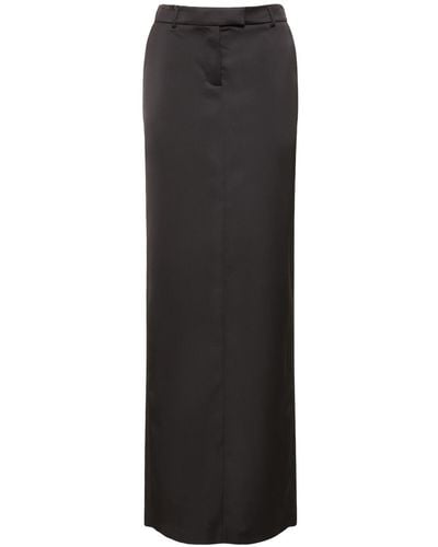 GIUSEPPE DI MORABITO Tailored Satin Long Skirt - Black
