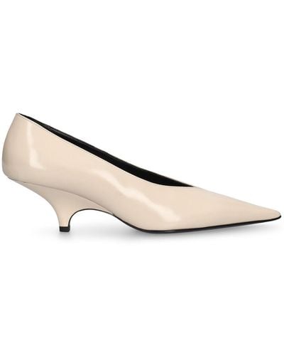 Totême 55Mm The Wedge-Heel Leather Court Shoes - Natural