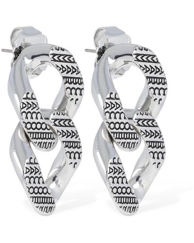 Marc Jacobs Monogram Chain Link Earrings - White