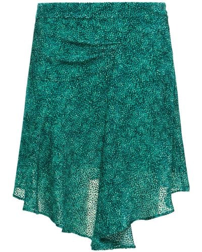 Isabel Marant Selena Printed Viscose & Silk Mini Dress - Green