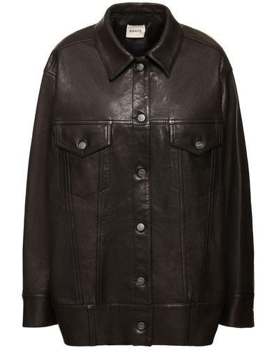 Khaite Grizzo Lamb Leather Jacket - Black