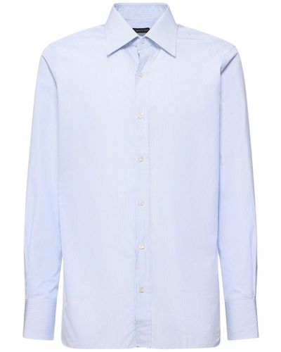 Tom Ford Camisa de algodón a rayas - Azul