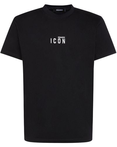 DSquared² Printed logo cotton t-shirt - Negro