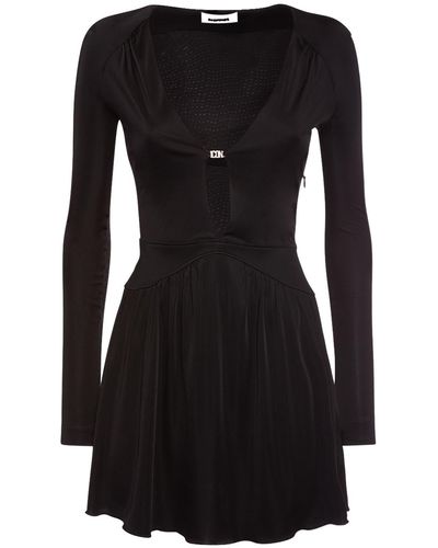 DSquared² Icon Logo Cutout Jersey Mini Dress - Black