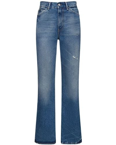 Acne Studios 1977 High Waisted Denim Straight Jeans - Blue