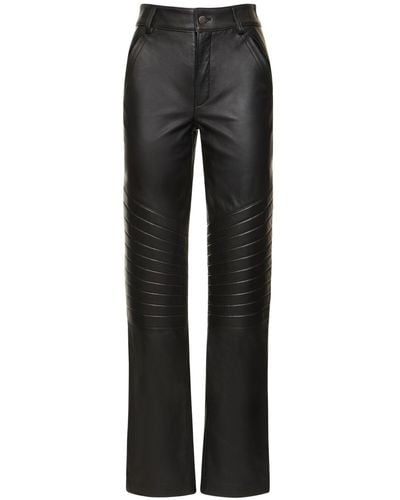 GIUSEPPE DI MORABITO Leather Straight Trousers - Black
